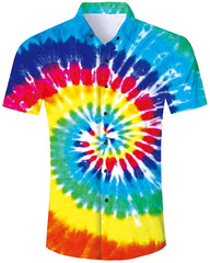 Unisex Short Sleeve 3D Digital Printed Personalized T Shirts Tees Colorful Tie Dye shirt