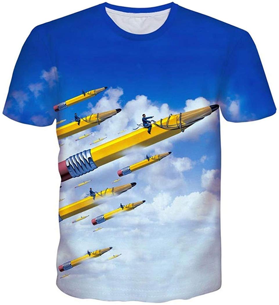 3D Print Shirt Hipster Unisex Men Women Clothing Tops Swag T Shirt Pencil