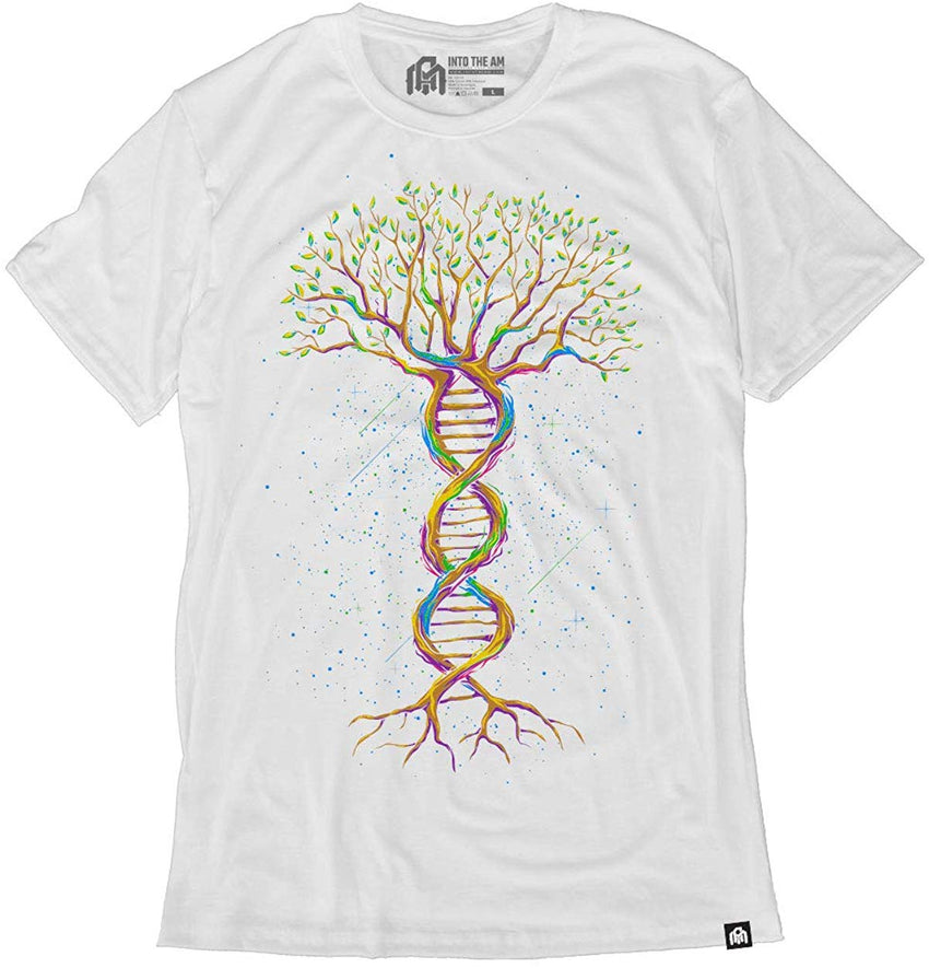 Men's Casual Short Sleeve Graphic Tee Shirts Tree of Life White