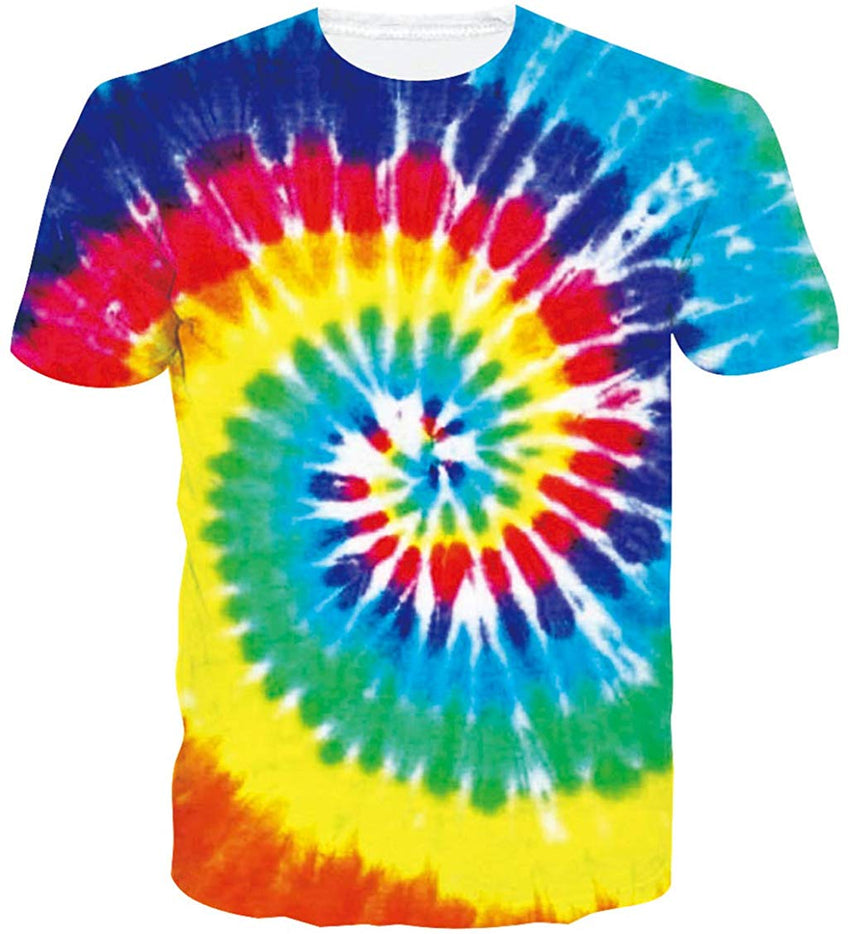 Unisex Short Sleeve 3D Digital Printed Personalized T Shirts Tees Tie Die Paint