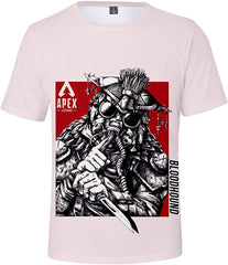 Fashion Apex T Shirt 3D Printed Game Topic Apex Legends Shirt for Men Women Teen Bloodhound Bw