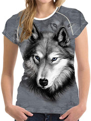 Women' Girl's T Shirt with Animl Cat Dog Print Wolf