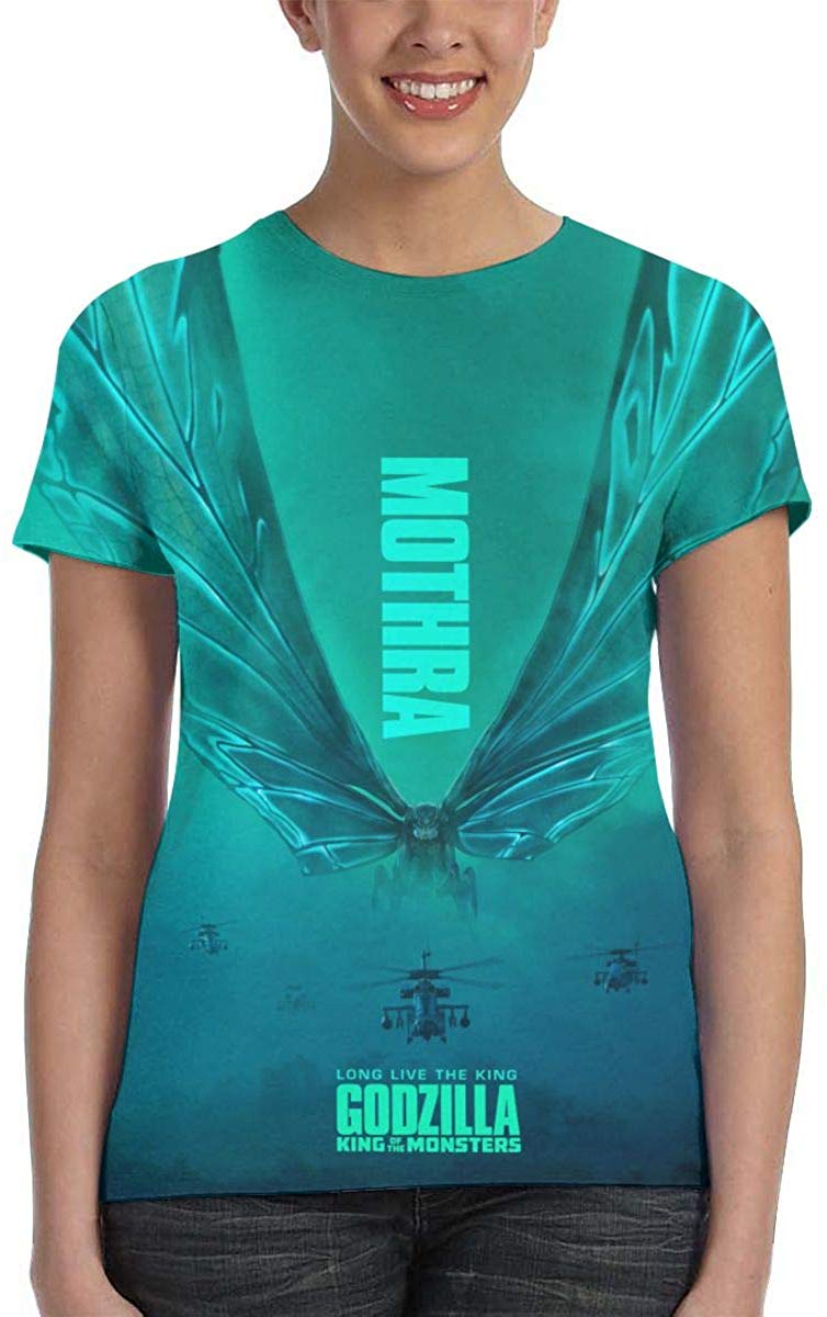 Womens God Zilla 2 King of Monsters 3D Printed Short Sleeves Shirt Godzi46