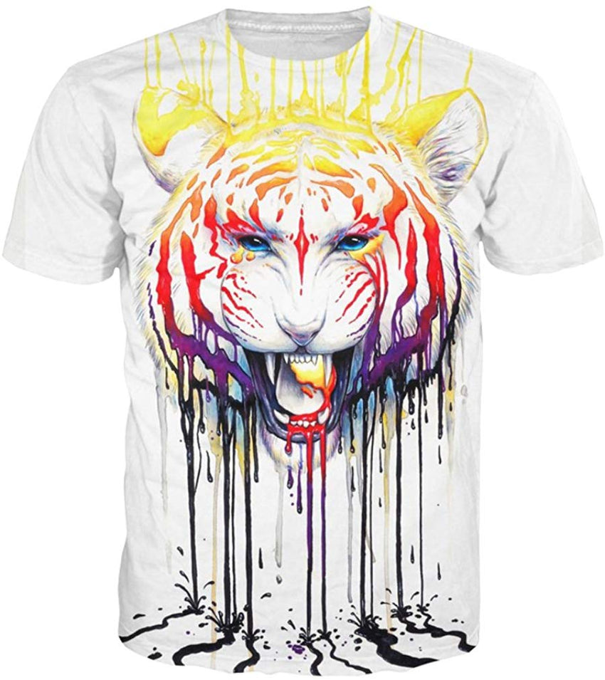 Men Casual Shirts Sexy Women Printing 3D T Shirt Tiger