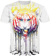 Men Casual Shirts Sexy Women Printing 3D T Shirt Tiger