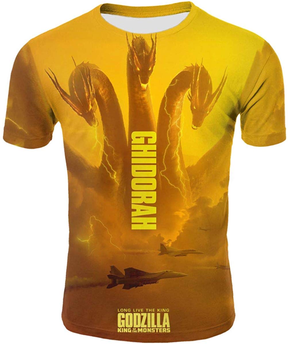 God Zilla 2 King Of The Monsters Mens Boys Girls 3D Printed s Tshirts Godz26