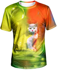 Unisex 3D Graphic T Shirt Colorful Design Short Sleeve Crewneck Digital Tee for Young Design4