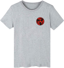 Men's Novelty Tee Tops 3D Printed Cosplay Costumes with The Japanese Anime Naruto T Shirts Uchiha Grey