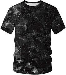 Men's Colorful 3D Animal Galaxy Print T Shirt Short Sleeve Fashion Casual Tees Crystal Lattice