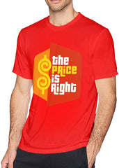 Men's Casual The Price is Right Tee T Shirt Short Sleeve O Neck Cotton T Shirt Sports Tops for Teens Plus Size Shirt Red