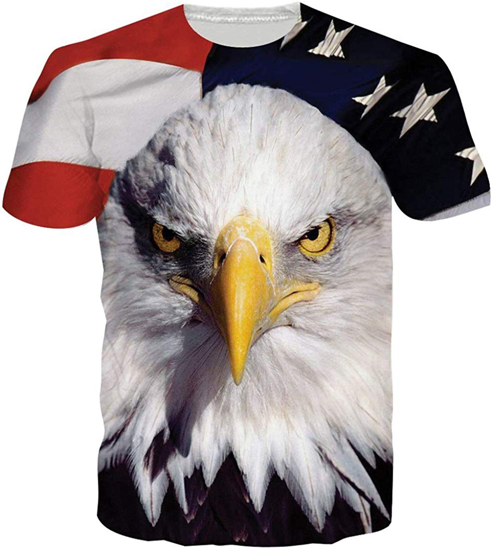 Unisex Short Sleeve T Shirts 3D Novelty Print Casual Funny Graphic Tees S 3XL Flag 1