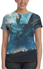 Womens God Zilla 2 King of Monsters 3D Printed Short Sleeves Shirt Godzi7