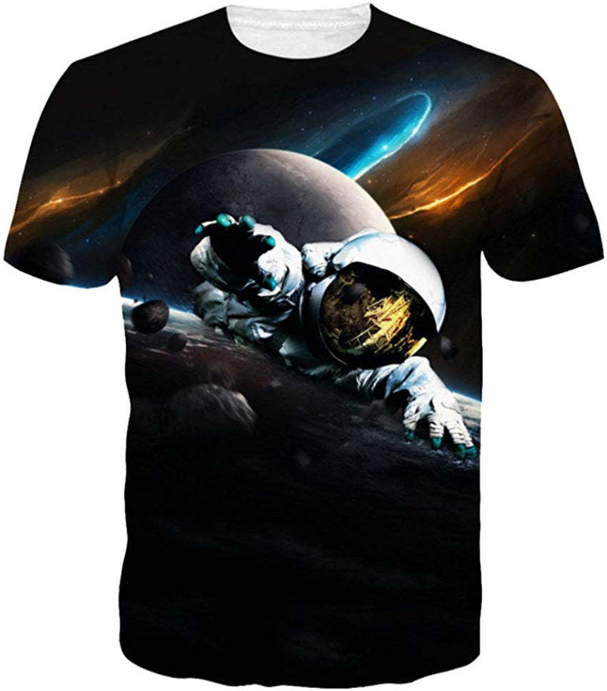 Men Casual Shirts Sexy Women Printing 3D T Shirt Astronaut