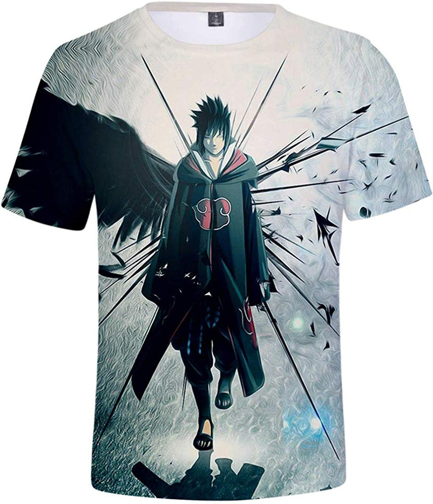 Unisex Novelty Tee Tops 3D Printed with The Japanese Anime Naruto T Shirts for Men Women Half Wing