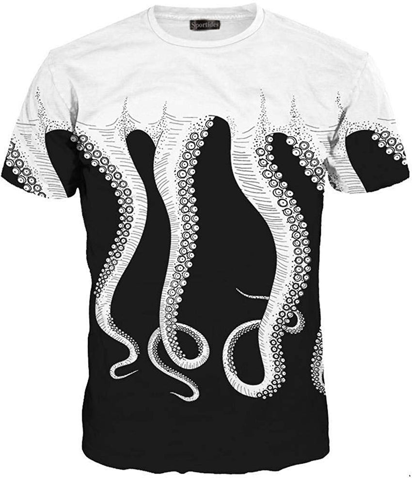 Unisex Men Women Realistic 3D Digital Print Couples Short Sleeve T Shirts Casual Tees LYT091 Lyt095 whiteblack