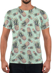 Unisex Fashion 3D Print T Shirts Funny Graphics Pattern Crewneck Short Sleeve Tees for Mens Womens Pineapple