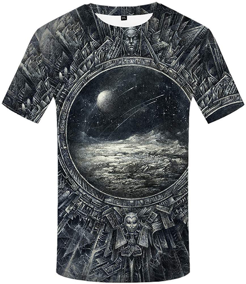 Unisex 3D Printed Creative Graphic Short Sleeved Soft T Shirt for Men Tee Space T Shirt