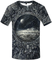 Unisex 3D Printed Creative Graphic Short Sleeved Soft T Shirt for Men Tee Space T Shirt