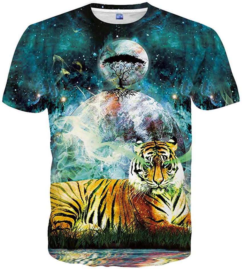 Unisex 3D Pattern Printed Casual Short Sleeve T Shirts Tees Multi color26