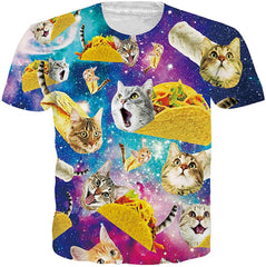 Unisex 3D Printed Funny T Shirts Casual Cool Summer Short Sleeve Tees 2019 Taco Cat