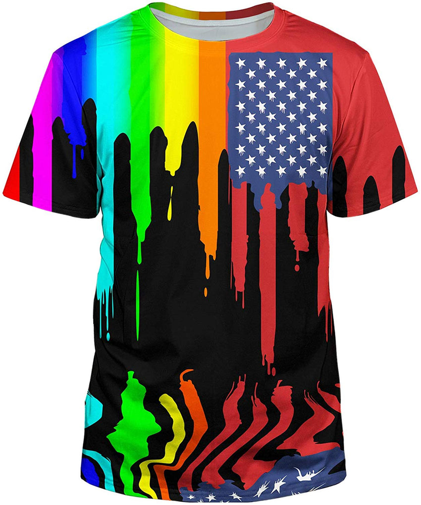 Unisex 3D Realistic Printed Casual Short Sleeve T Shirts Black1