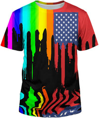 Unisex 3D Realistic Printed Casual Short Sleeve T Shirts Black1