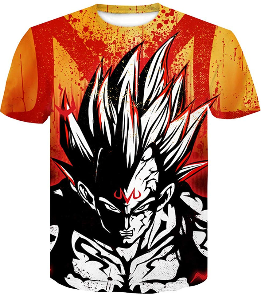 Men's Novelty T Shirts 3D Printing Tee Tops with Dragon Ball Line Drawing