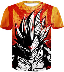 Men's Novelty T Shirts 3D Printing Tee Tops with Dragon Ball Line Drawing