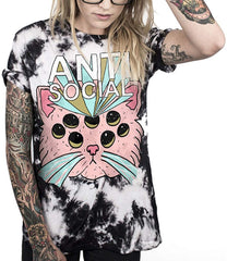 Street Style UFO Alien 3D Digital Print T Shirt Cat
