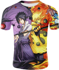 Men Naruto 3D Print Short Sleeve Pullover Regular Fit T Shirt Color 15