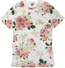 Men's Casual Short Sleeve Vibrant Tee Shirts Da Vinci Roses