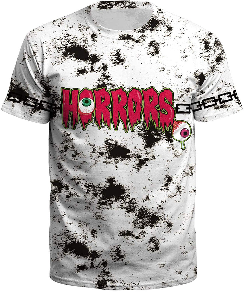 Street Style UFO Alien 3D Digital Print T Shirt Horrors white