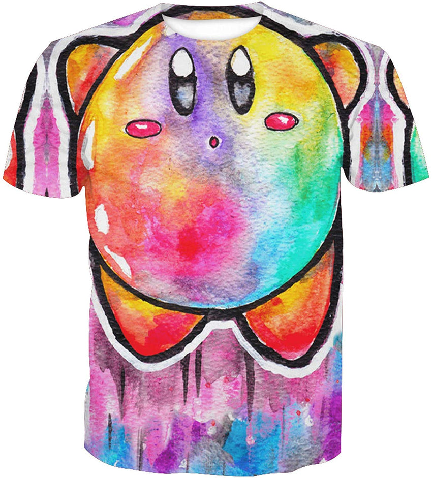 Mens O Neck 3D Digital Print Cute Colorful Queers Short Sleeve Summer T Shirts Nature