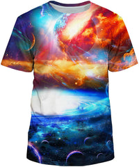 Unisex 3D Realistic Printed Casual Short Sleeve T Shirts Blue4