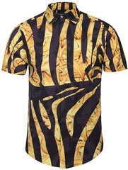 Men's Short Sleeve Luxury Print Button Dress Shirt Y1782 02