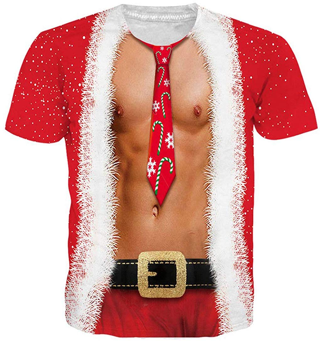 Unisex Short Sleeve 3D Digital Printed Personalized T Shirts Tees A men Tie