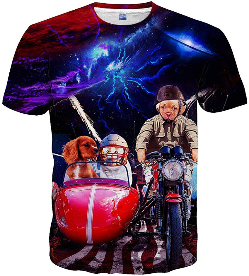 Unisex Casual 3D Printed T Shirts Short Sleeve Tops Tees Style 10