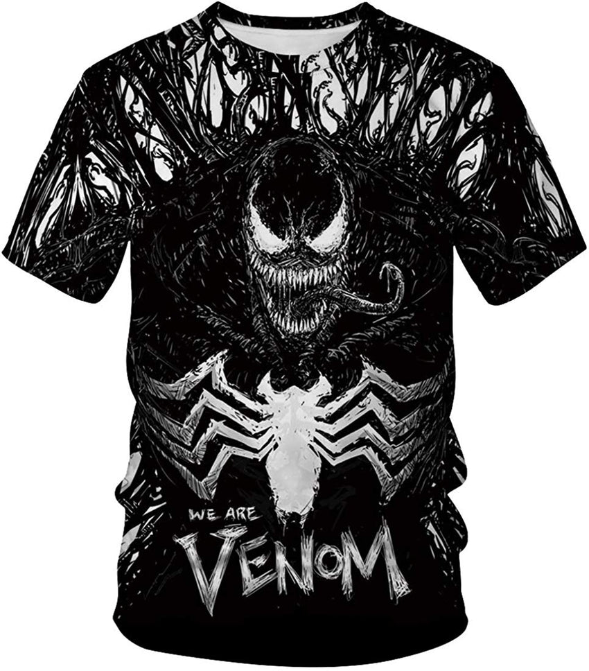 Men's Novelty T Shirt 3D Animal Patterns Short Sleeves s Venom&spider 1