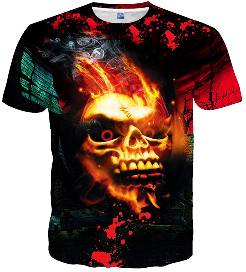 Unisex 3D Print Tshirts Short Sleeve Cool Graphic Tees for Women Men Hg red