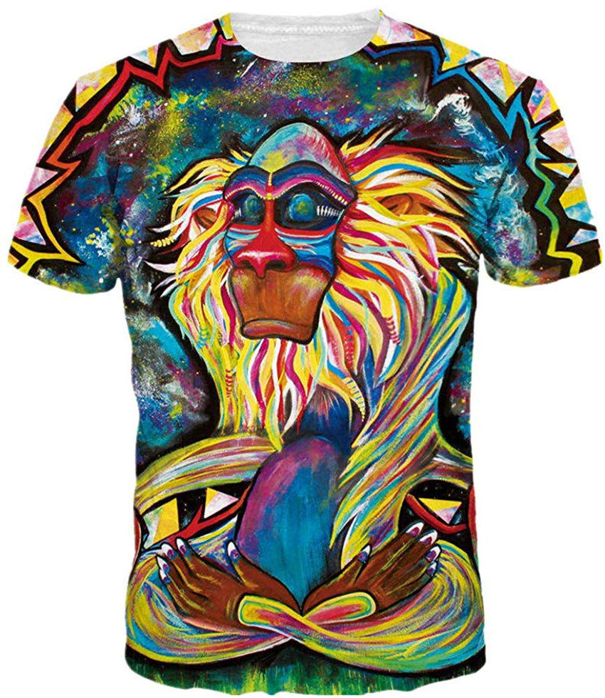Unisex 3D Wolf T Shirts Couples Summer Short Sleeve T Shirts Casual Tees Wizard