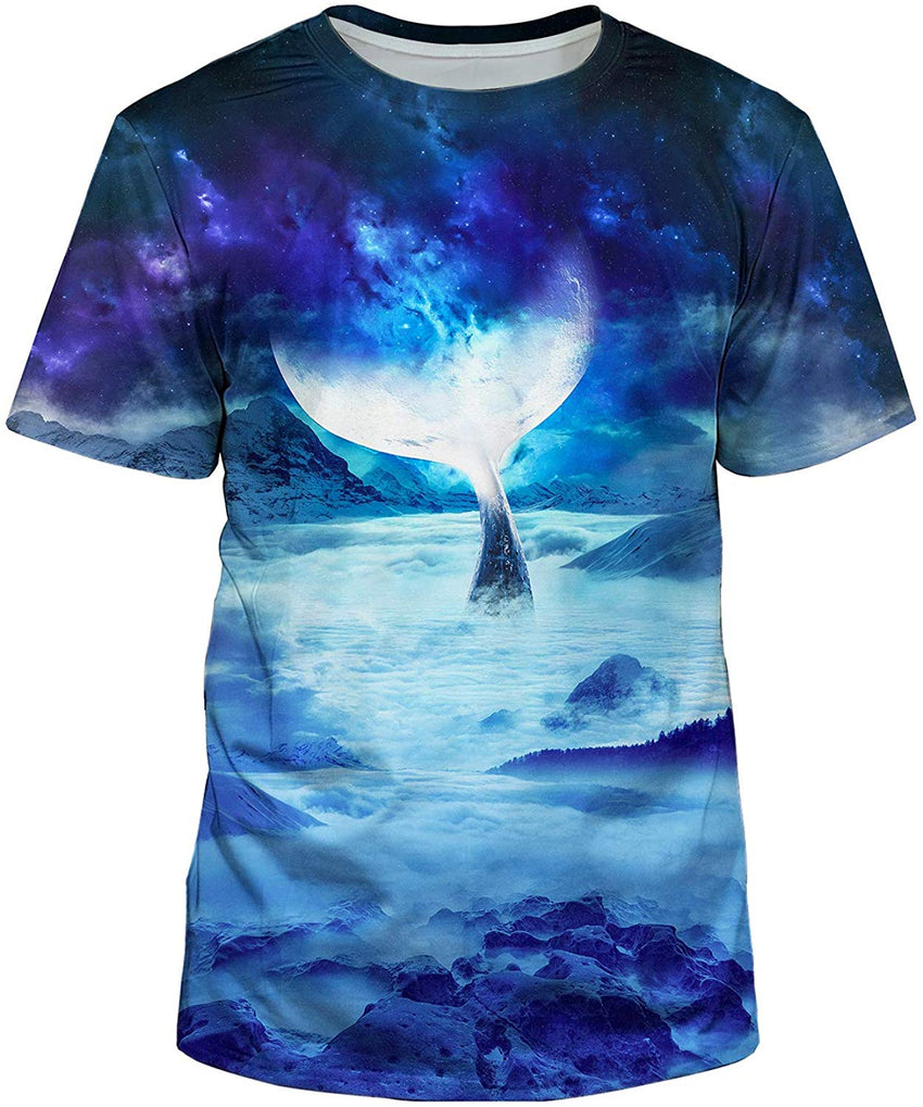 Unisex 3D Realistic Printed Casual Short Sleeve T Shirts Blue7