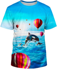 Unisex 3D Realistic Printed Casual Short Sleeve T Shirts Blue19