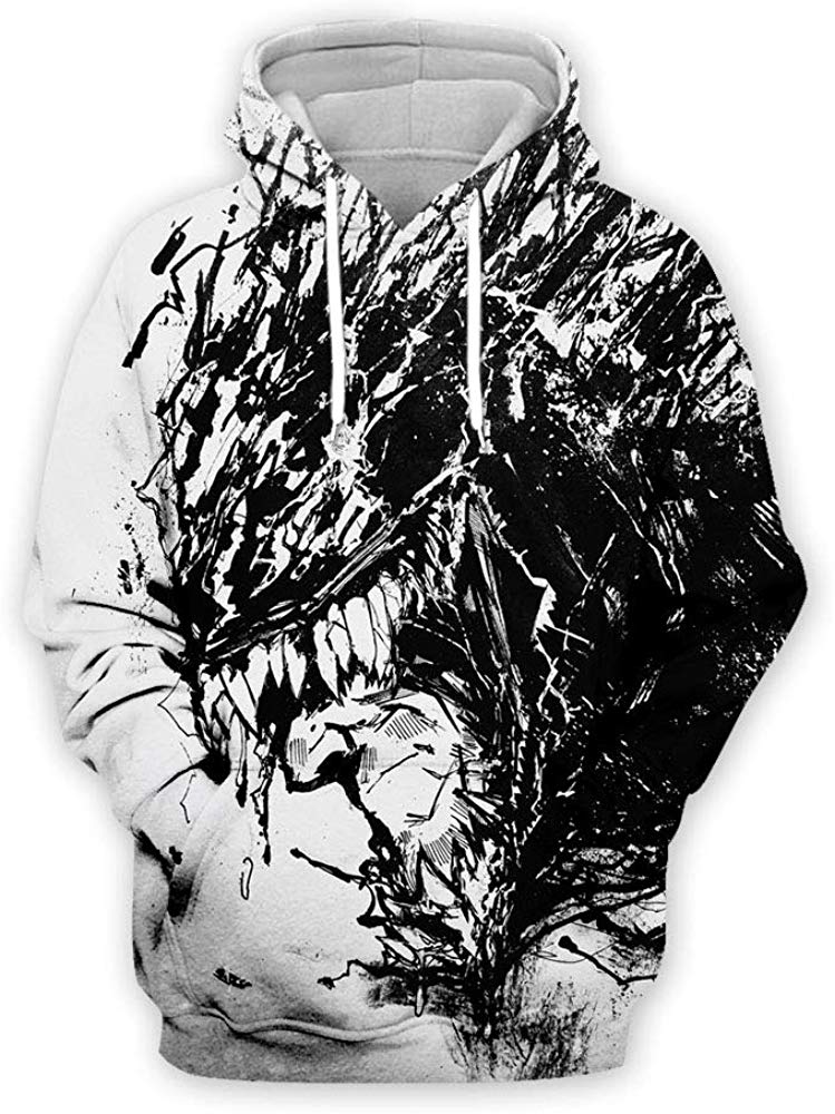 3D Unisex 3D Printed Spiderman Venom Villain Skull T shirt Funny Oldmen 