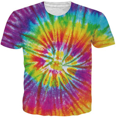 Men Women 3D Novelty Graphic T Shirts Short Sleeve Crewneck Tie Dye Tee Tops for Casual Tie Dye