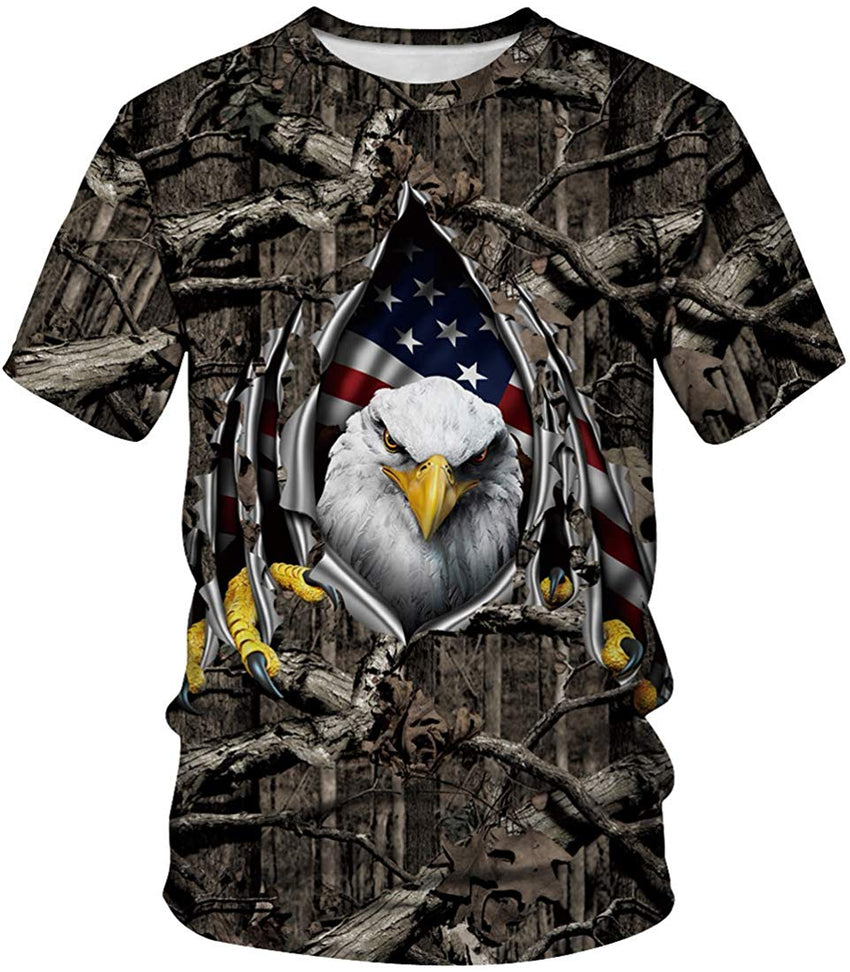 Men's T shirt Casual Tee 3D Unisex Digital Print Graphic Short Sleeves Bird 1