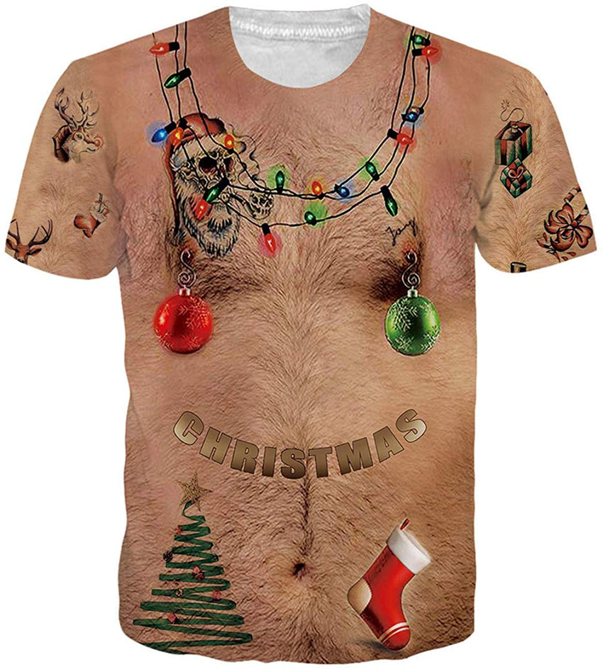 Unisex Casual 3D Print Animal Short Sleeve T Shirt Graphic Tees Hair Chest 2