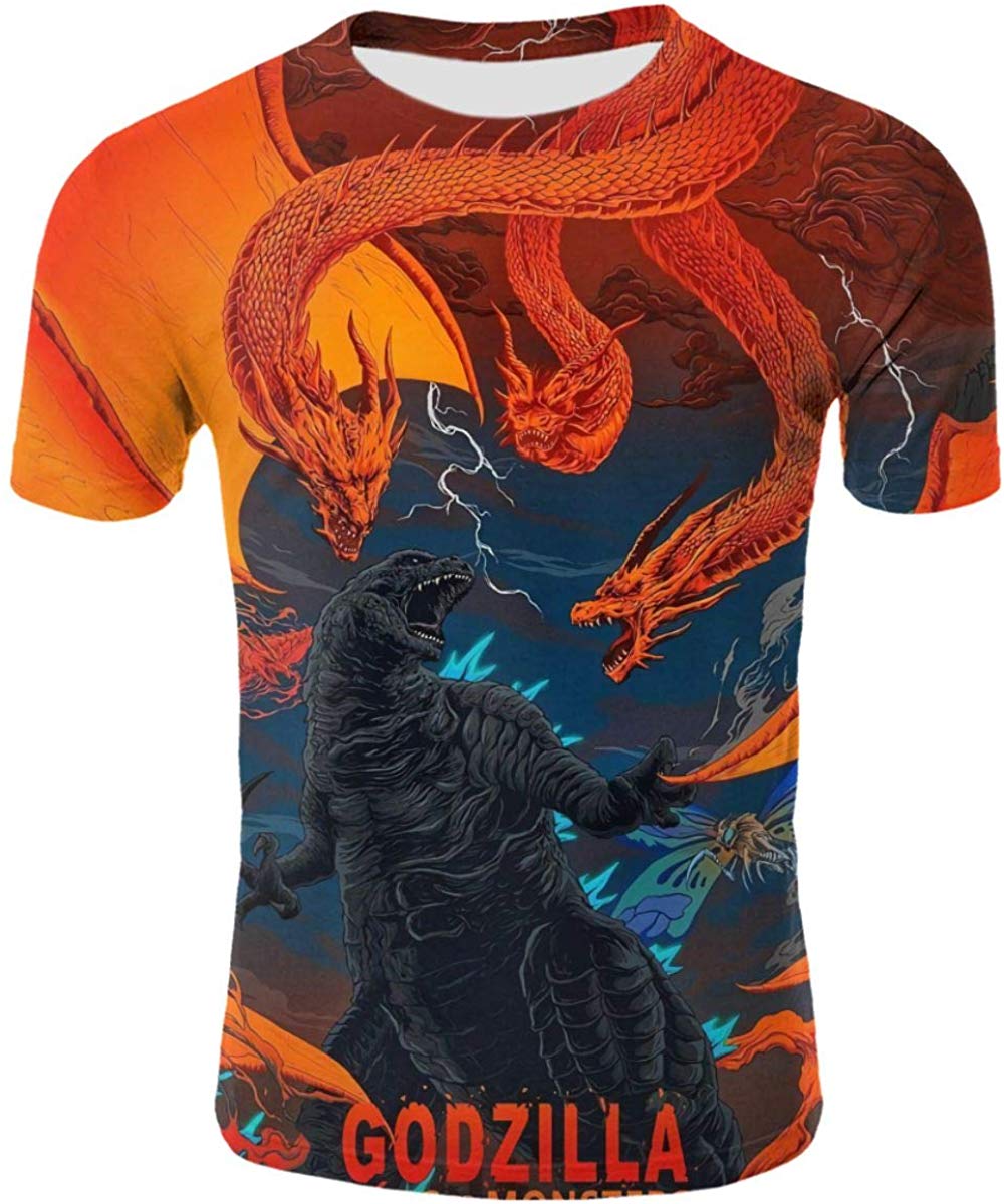 God Zilla 2 King Of The Monsters Mens Boys Girls 3D Printed s Tshirts Godz36