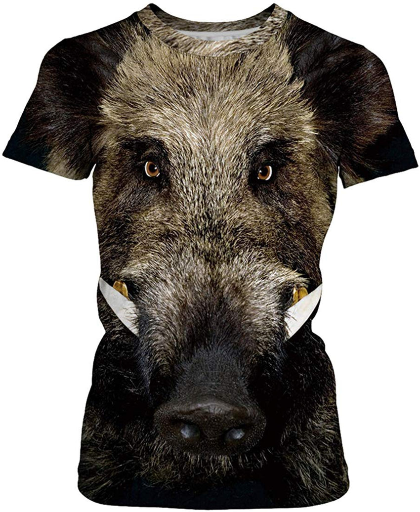 Women Summer T Shirt 3D Pattern Print Funny Short Sleeve Tee Couple Shirt Pig c
