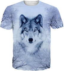 Unisex Cool Novelty 3D Graphic Print T Shirts Summer Short Sleeve Crewneck Tees Casual Tops Wolf