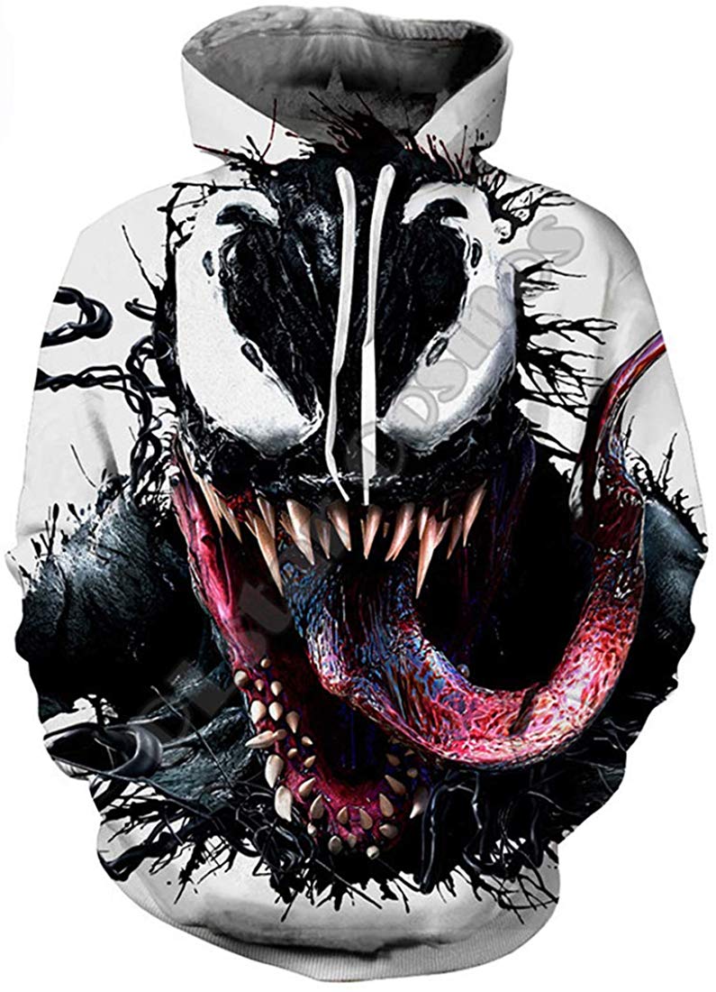 3D Unisex 3D Printed Spiderman Venom Villain Skull T shirt Funny Superman